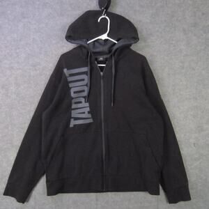 Tapout Hoodie Sweatshirt Mens XL Black Full Zip Graphic MMA Training Athletic